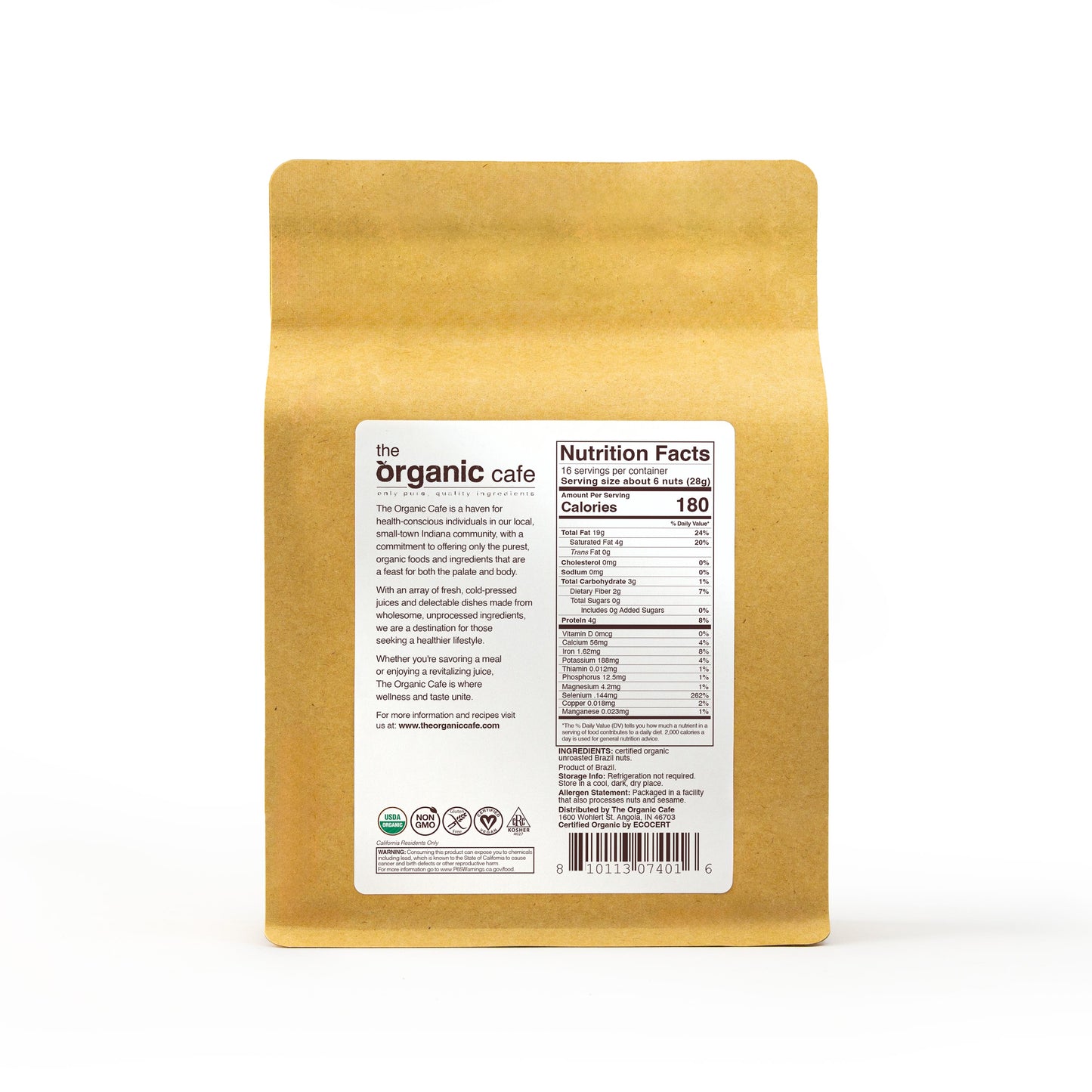 organic Brazil nuts / whole / back